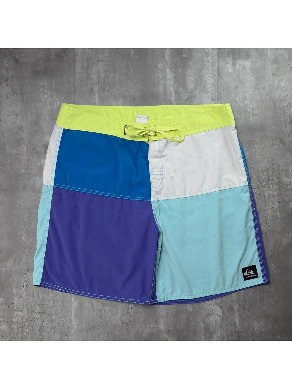 Y2K Quiksilver Surf Grunge Color Block Baggy Board Shorts
